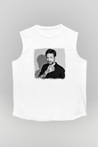 Frank Turner Baskılı Unisex Beyaz Kolsuz Tişört