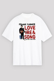 Frank Turner Baskılı Unisex Beyaz Oversize Tişört