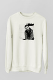 Frank Turner Baskılı Unisex Beyaz Sweatshirt
