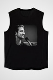 Frank Turner Baskılı Unisex Siyah Kolsuz Tişört