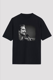 Frank Turner Baskılı Unisex Siyah Oversize Tişört