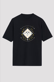 Frank Turner Baskılı Unisex Siyah Oversize Tişört