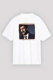 Frank Zappa Baskılı Unisex Beyaz Oversize Tişört