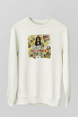 Frank Zappa Baskılı Unisex Beyaz Sweatshirt