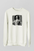 Frank Zappa Baskılı Unisex Beyaz Sweatshirt