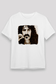 Frank Zappa Baskılı Unisex Beyaz Tişört