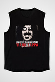 Frank Zappa Baskılı Unisex Siyah Kolsuz Tişört