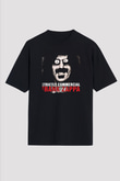 Frank Zappa Baskılı Unisex Siyah Oversize Tişört