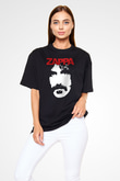 Frank Zappa Siyah Unisex Oversize Tişört T-Shirt