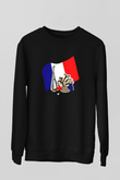 Fransa Siyah Unisex Sweatshirt