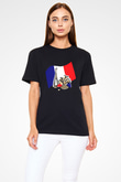 Fransa Siyah Unisex Tişört T-Shirt - TişörtFabrikası