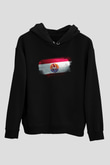 Fransız Polinezyası - French Polynesia Bayrağı Baskılı Unisex Siyah Hoodie