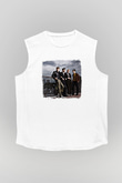 Franz Ferdinand Baskılı Unisex Beyaz Kolsuz Tişört
