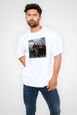Franz Ferdinand Baskılı Unisex Beyaz Oversize Tişört