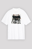 Franz Ferdinand Baskılı Unisex Beyaz Oversize Tişört