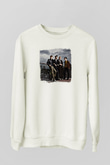 Franz Ferdinand Baskılı Unisex Beyaz Sweatshirt