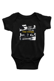 Franz Ferdinand Baskılı Unisex Siyah Bebek Body - Zıbın