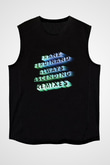 Franz Ferdinand Baskılı Unisex Siyah Kolsuz Tişört