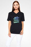 Franz Ferdinand Baskılı Unisex Siyah V Yaka Tişört
