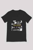 Franz Ferdinand Baskılı Unisex Siyah V Yaka Tişört