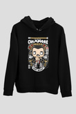 Freddy Queen Baskılı Unisex Siyah Hoodie