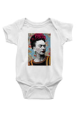 Frida Kahlo Baskılı Beyaz Unisex Bebek Body - Zıbın