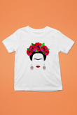 Frida Kahlo Baskılı Beyaz Unisex Çocuk Tişört