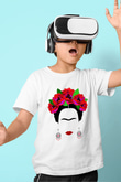 Frida Kahlo Baskılı Beyaz Unisex Çocuk Tişört