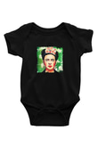 Frida Kahlo Baskılı Unisex Siyah Bebek Body - Zıbın