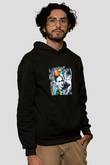 Frida Kahlo Baskılı Unisex Siyah Hoodie