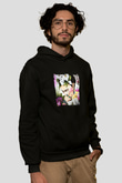 Frida Kahlo Baskılı Unisex Siyah Hoodie