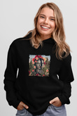 Frida Kahlo Baskılı Unisex Siyah Hoodie