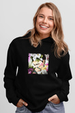 Frida Kahlo Baskılı Unisex Siyah Hoodie