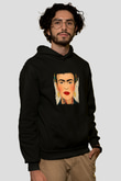 Frida Kahlo Baskılı Unisex Siyah Hoodie