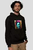 Frida Kahlo Baskılı Unisex Siyah Hoodie