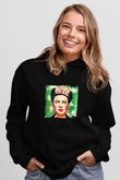 Frida Kahlo Baskılı Unisex Siyah Hoodie