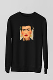 Frida Kahlo Baskılı Unisex Siyah Sweatshirt