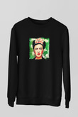 Frida Kahlo Baskılı Unisex Siyah Sweatshirt