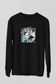 Frida Kahlo Baskılı Unisex Siyah Sweatshirt