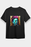 Frida Kahlo Baskılı Unisex Siyah Tişört