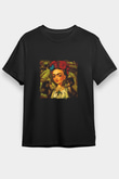 Frida Kahlo Baskılı Unisex Siyah Tişört
