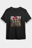 Frida Kahlo Baskılı Unisex Siyah Tişört