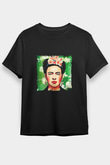 Frida Kahlo Baskılı Unisex Siyah Tişört
