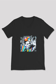 Frida Kahlo Baskılı Unisex Siyah V Yaka Tişört