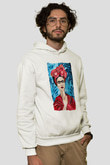 Frida Kahlo Beyaz Unisex Kapüşonlu Sweatshirt