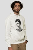 Frida Kahlo Beyaz Unisex Kapüşonlu Sweatshirt