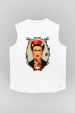 Frida Kahlo Beyaz Unisex Kolsuz Tişört
