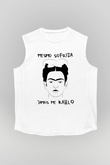Frida Kahlo Beyaz Unisex Kolsuz Tişört