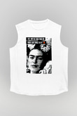 Frida Kahlo Beyaz Unisex Kolsuz Tişört