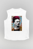 Frida Kahlo Beyaz Unisex Kolsuz Tişört